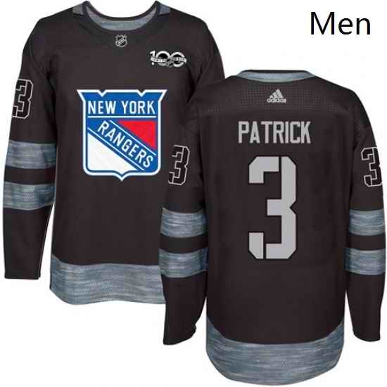 Mens Adidas New York Rangers 3 James Patrick Premier Black 1917 2017 100th Anniversary NHL Jersey